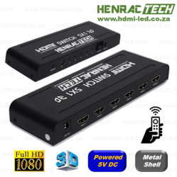 5x1 Hdmi Switch Full Hd Remote Powered 5v 3d Metal Shell