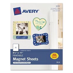 Avery 3270 Magnet Sheets Printable Inkjet 8-1 2-INCH X11-INCH 5 BX Matte We