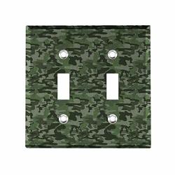 Light Switch Cover Double-holeforest Green Abstract Pattern In Green Shades Camouflage Classical Uniform Illustration Multicolorgang Toggle Wall Outlet Covers Standard Size