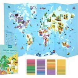 World Map Poster With Mosaic Stickers