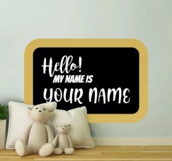 Hello My Name Is With Personalised Name Window Decal