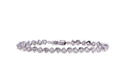 SkylaJewels Tennis Bracelet - Embellished With Swarovski Crystals And Rhodium Plated. - One Size Fits All