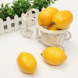 5PCS Life Like Artificial Plastic Lemon Fruit Imitation Kitchen Home Decor Photography Prop
