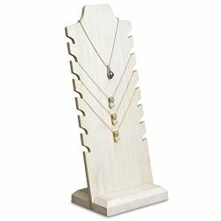 Mooca Wooden Freestanding Necklace Easel Display Stand Holder Multiple Necklace Bust Wash White