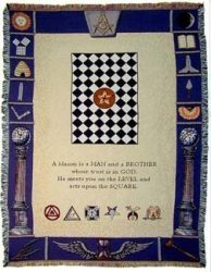 Masonic Symbols Mason Masons Cotton Throw Blanket