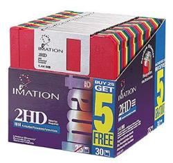 Imation 3 1 2" Bulk Diskettes Ibm R Format Ds hd Rainbow Box Of 30