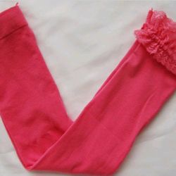 Toddler Kids Girls Lace Velvet Legging Pantyhose Stocking Pant 5-9y - Red