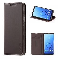 Mulbess Flip Cover For Samsung Galaxy S9 Case Leather Phone Case For Samsung Galaxy S9 Coffee Brown