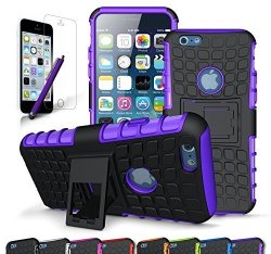 Iphone 7 Plus Case Cineyo Tm Heavy Duty Rugged Dual Layer Case With Kickstand Apple Iphone 7 Plus Case Black Purple
