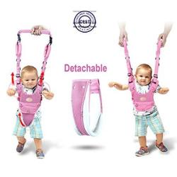 VIORKI Baby Walker Toddler Walking Assistant Protective Belt Multifunction Breathable To Prevent Falling Learning Assistant Help The Baby Safely Stand Up And Walking Pink