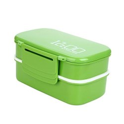 YJYdada 2 Tier Lunch Box Pp Cute Meal Box Tableware Microwave Oven New Green
