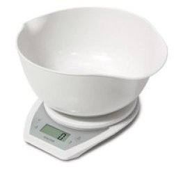 Salter Electronic Scale Dual Pour Mixing Bowl in White