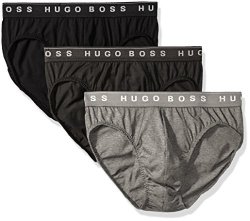 Boss Hugo Boss Men's Brief 3P Us Co 10145963 01 Charcoal black dark Grey Large