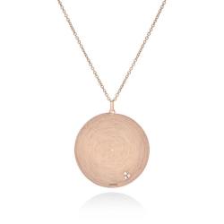 Infinity Disc Necklace With Accents - 18KT Rose Gold Vermeil