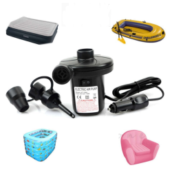 12v Car Auto Dc Electric Air Pump Inflator + 3 Nozzles For Airbed Mattress Boat