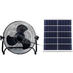 15W Portable Rechargeable Desktop Solar Fan 12 Inch With 12W Solar Panel