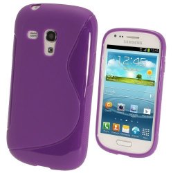 Igadgitz Dual Tone Purple Durable Crystal Gel Skin Tpu Case Cover For Samsung Galaxy S3 III MINI I8190 Android Smartphone Cell Phone + Screen Protector