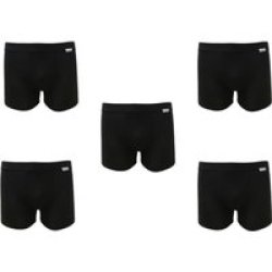 White Label Body Fit Boxer - Black Pack Of 5
