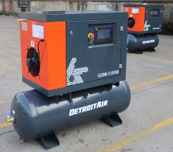 Air Compressor Detroit Rotary Screw 7.5HP 5.5KW 220V Energy Saving Variable Speed Drive