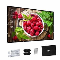 100 Inch 16:9 HD Portable Projector Screen Foldable Anti-crease Indoor Outdoor Projector Screens For Home Theater Support Double Sided Projection