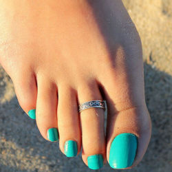 Antique Silver Plated Adjustable Carving Toe Ring Foot Beach Jewelry