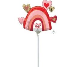 Stick Balloon- Love You Rainbow 35CM