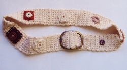 Crocheted Decorated 100% Cotton Yarn Belt