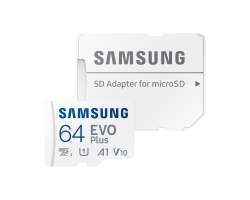 Samsung 64GB Evo Plus 130MB S Micro Sd Card & Sd Adapter For A Wide Range Of Devices