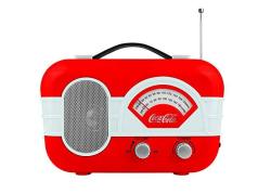 Coca-cola Retro Desktop Vintage Style Am fm Battery Operated Radio With Auxillary Input Red white