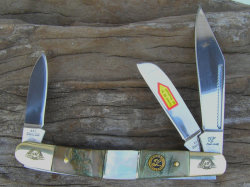Frost Cutlery 40th Anniversary Ram Horn & Mother Of Pearl Stockman Knife 1 600