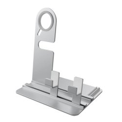 Aluminum Charging Dock Station Stand For Iwatch Iphone-silver