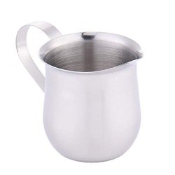 Stainless Steel Milk Frothing Pitcher Coffee Latte Thicken Stainless Steel Milk Cup Drum-shape Polished Jug Steaming Milk Cup