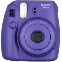 Fujifilm Film Instax MINI 8 Instant Film Camera - Produces Credit Card-sized Prints Optical 0.37X Real Image Viewfinder Auto Exposure With Manual Switching Built-in Flash-colour:grape