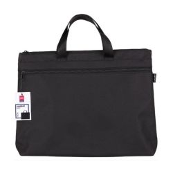 - Handbag With Handle Metal Zip Polyester A4 Black X 40 Pack