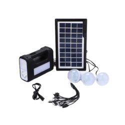 Gdlite Solar Ligthing System With A Torch & 3 X Smd LED Bulbs Solar Panel. Charges Cellphone