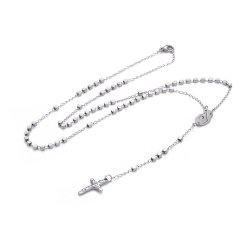 Square Bead Stainless Steel Rosary
