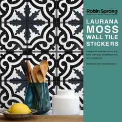 Robin Sprong Pack Of 20 15 X 15CM Laurana Moss Wall Tile Stickers