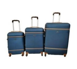 Abs 3PC Luggage Sets -hardshell Lightweight Durable Suitcase With Spinner Wheels.