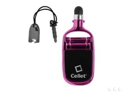 Alcatel Onetouch Pixi Glitz Tracfone Pink Compact MINI Aluminum 3 In 1 Stylus Stylus phone Stand screen Cleaner