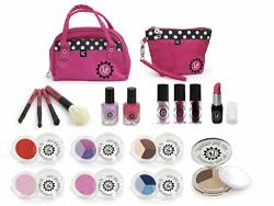 Mini-play Makeup Super Deluxe Pink Purse & Clutch Kids Pretend Makeup Kit
