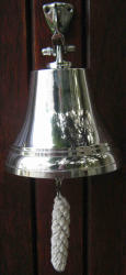 Ship Bell Bar Bell Chrome Silver 13cm Diameter Nb1