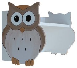 Wooden Owl Shelf With Knobs