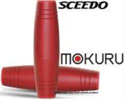 Sceedo Mokuru Fidget Roller Stick Stress Toy in Aluminum Alloy Metal Finish Dark Red Orange