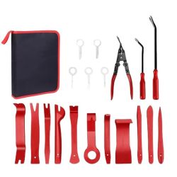 19 Piece Panel Fastener Clips Trim Removal Tool Set With Storage Bag