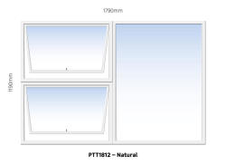 Top Hung Aluminium Window Natural PTT1812 2 Vent W1800MM X H1200MM