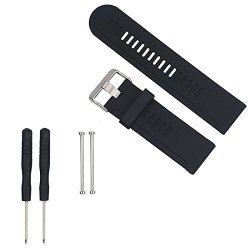 Kofun Soft Silicone Replacement Sports Watch Band Strap For Garmin Fenix 3 With Tools Kit Black