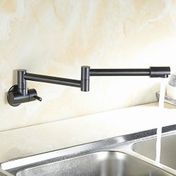 Eyekepper Cold Water Only Wall Mount Single-handle Lever Control Pot Filler Faucet Oil Rubbed Bronze Orb