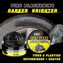 Black Shine Tire Wax - Durable Long-lasting Protection & Brightening For Car Bike And Motorcycle Tires - Prevents Cracking & Whitening Covers Scratches