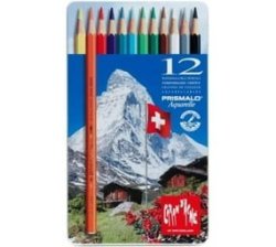 Prismalo Artist Watersoluble Coloured Pencil Set 12 Assorted Colours Caran Dache