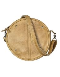 LS-MS073 Unique Circle Full Grain Genuine Leather Crossbody Bag